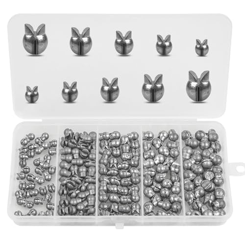 100pcs Split Shot Fishing Weights Removable Round Clip On Fly Fishing Line Sinkers Freshwater Saltwater Split Shot Fishing Sinkers Weights - style: Mix Sizes 140pcs