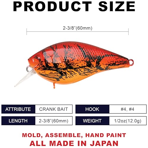 LUCKY CRAFT 1.5DRS Deep Rattle Sound Crankbait Fishing Lures, Shallow Diving Trout and Bass Lures, 3-4ft Depth, Square Bill Crankbait, Saltwater Fishing Gear and Accessories - color: 137 TO Craw