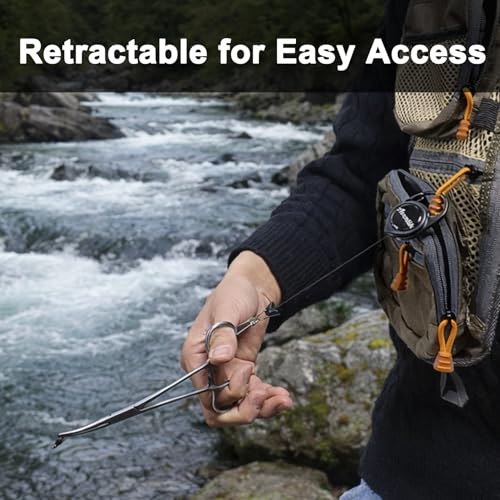 Aventik Fly Fishing Vest Tool Kit Fishing Gear with Fly Box Fly Fishing Forceps Nipper Retractor Fly Fishing Zinger Leader Straightener Beginner Fly Fishing Accessory Kit - style: Chest bag+H18SB+4in1