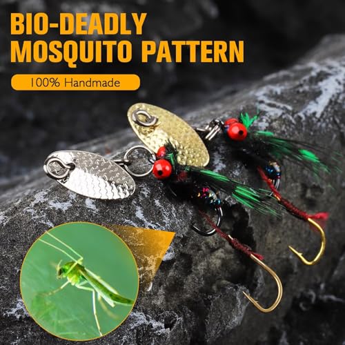Dovesun Fly Fishing Lures Fly Fishing Flies Wet Fishing Flies Fishing Lures Fishing Spinner for Bass Sunfish Pike Trout 5PCS/10PCS - color: Tandem-5pcs, size: Hook Size 12#