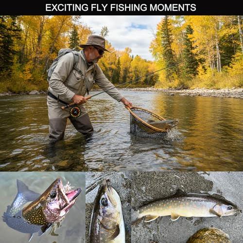 Fly Fishing Flies Assortment Kit, 42 Pieces of Dry, Wet, Nymphs, Streamers, Wooly Buggers, Terrestrials, for Trout Bass Salmon Steelhead, with Silicone Fly Box, Fly Fishermen Gift