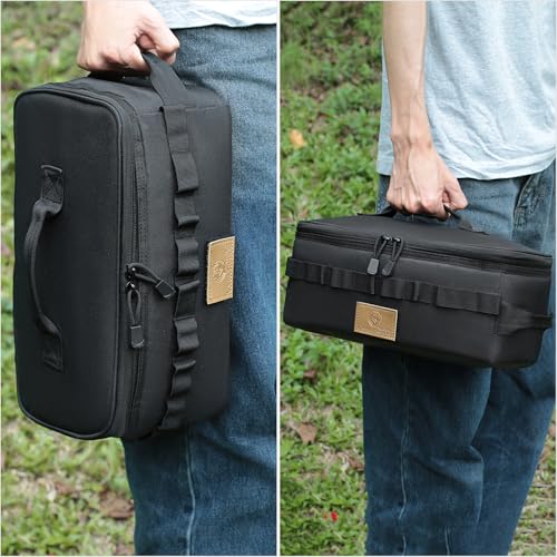 Tactical Camping Storage Bag 9L Tactical Utility Tote Bag Camping Cookware Organizer Trunk Organizer - color: Black
