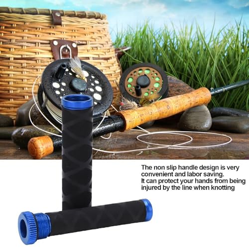 Fishing Knot Puller Tool - Aluminum Alloy Line Tension Dragger with Anti-Slip Handle for Freshwater & Saltwater Fishing - color: Blue