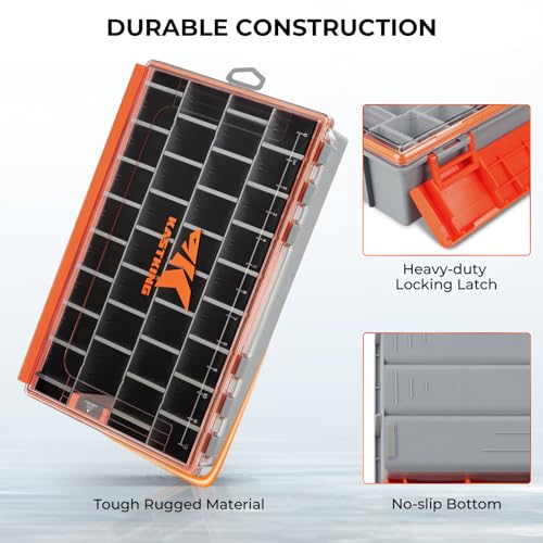 KastKing HyperSeal Waterproof Tackle Box, 3700 Deep Tackle Trays, Fishing Tackle Box Organizer With Removable Dividers, Fishing Gear & Fishing Accessories Storage, 2 Packs - size: 3700 Deep(2 Packs with compartment)