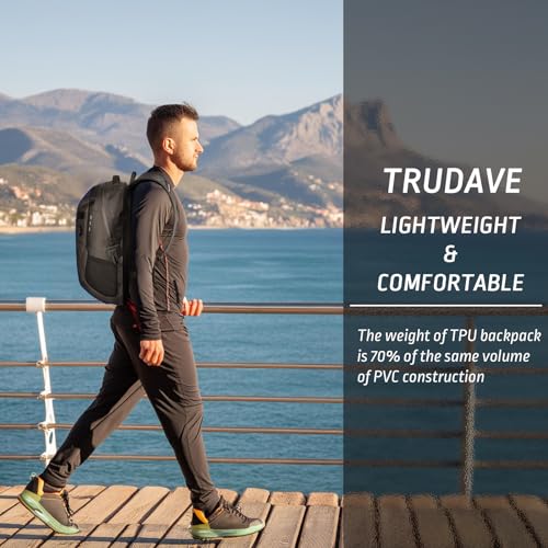 Trudave Waterproof Backpack, Waterproof Submersible Backpack, Floating TPU Coated Dry Bag with Airtight Zipper for Kayak, Fishing, Boating, Hiking, Blue,(20L) - color: Blue, size: 20L