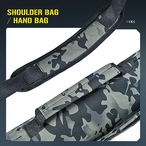 LEOFISHING Portable Folding Fishing Pole Bag 3.94ft/4.59ft/5.25ft Fishing Rod and Reel Protective Case Fishing Tackle Storage Bags Carry Organizer Outdoor for Fishing 3 Size - size: Big(160cm/5.25ft)