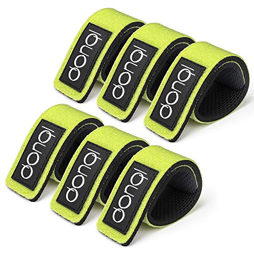 DONQL Fishing Pole Straps Belt Fishing Rod Ties Stretchy Rod Straps Fishing Rod Belt Holders for Casting Rods (3Colors,6Pcs) - color: Green-6pcs