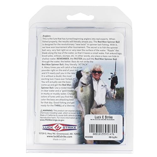 Luck E Strike Redman Spinner Bait by Jimmy Houston, 3/8 Ounce Colorado Spinnerbait - color: Orange/Brown