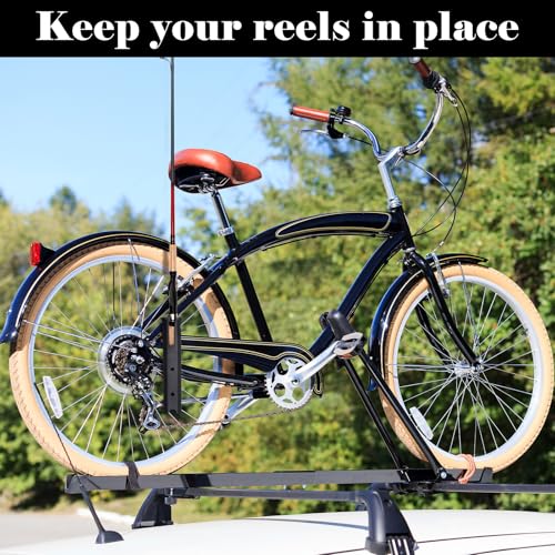 Seenelling Fishing Rod Holder for Bike Rack Pole Mount Rotatable Fishing Chair Pole Holders with Clamp for Boat Bicycle Motorcycle Kayak Cart - color: black