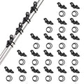 Booms Fishing Hook Keeper for Fishing Rod, HK1S Fishing Bait Holder with 2 Sizes Rubber Rings, 10 Sets or 20 Sets Options - style: 20 Sets