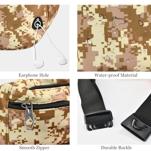 Fanny Pack for Women Men,Crossbody Fanny Pack Water Resistant Sports Waist Bag Pack, Belt Bag for Travel Hiking Running - color: 1pack-browndigital