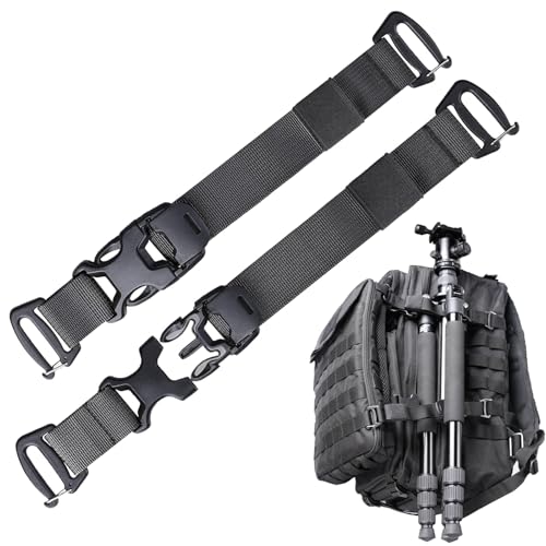 Molle Tactical Backpack Straps 24" Adjustable, Rush Tier System Molle Accessories for Military Assault Backpack Army Rucksack Attachment Nylon Compression Tie Down Strap for Tripod Gear, Sleeping Bag - color: Black 2Packs, style: Style B