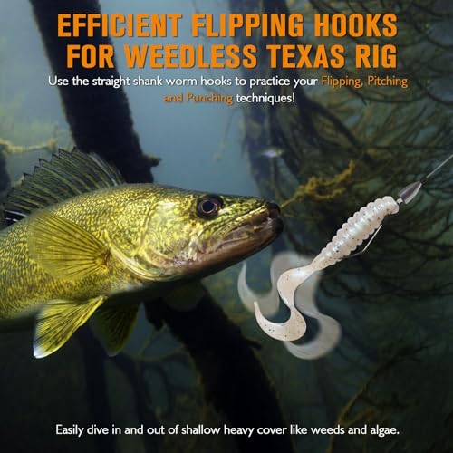 Dovesun Weedless Worm Hooks Wacky Rig Hooks Texas Rig Hooks 30PCS Professional V Bass Fishing Hooks for Freshwater Saltwater 1/0 2/0 3/0 - size: 3/0 * 30PCS, style: Professional "V" Hook With Baitkeeper