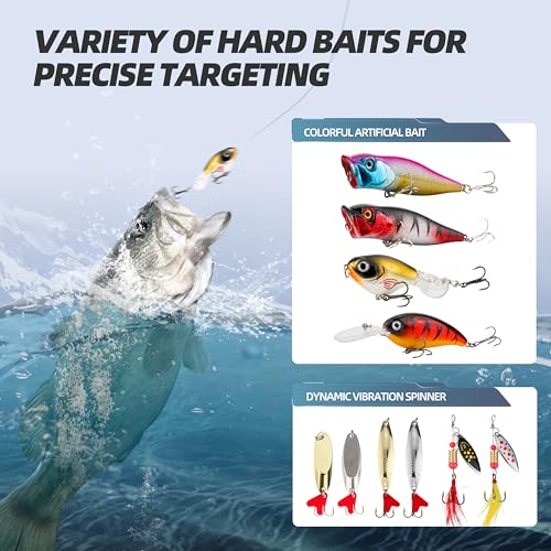 Fishing Tackle Box Set – Lure Kit for Freshwater & Saltwater, Crankbaits, Spinnerbaits, Soft Plastics, Jigs, Weights, Hooks – All-in-One Fishing Gear for Men - style: 393pcs