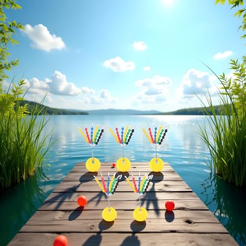 150Pcs/Set Yellow Rubber Fishing Bobber Stoppers,Colorful Fishing Tackle Space Beans Connectors Oval Float Stops Fishing Accessories Hunting and Fishing