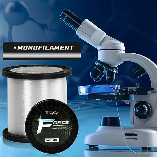 Force Monofilament Fishing Line, Heavy Duty Strong Mono Fishing Wire, Clear Nylon Leader Line - color: ICE Clear, size: 0.43mm/25lb/3000yd