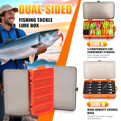 Fishing Lure Kit, 91PCS Fishing Lures Tackle Box Included Tail Swimbaits, Soft Worm Grubs, Crappie Jigs Heads, Fishing Snap Leaders, Fishing Bait Kit for Starter Bass Trout Freshwater Saltwater