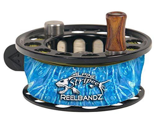 Alpine Innovations Stripee ReelBandz 3 Pack | Prevent Line Tangles | Regular Fits 7/8″ Wide & 2.25″ Dia – 3.50 Dia. | Large Fits 1.25″ Wide & 3.0″Dia – 4.25″ Dia. - size: Large, style: Rip Tide