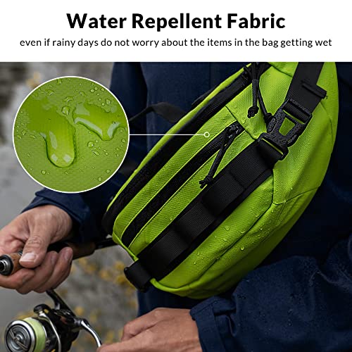 THKFISH Fishing Waist Pack, Fishing Tackle Bag Waterproof Fanny Pack for Women & Men Portable Sling Bag - color: ORANGE-REGULAR