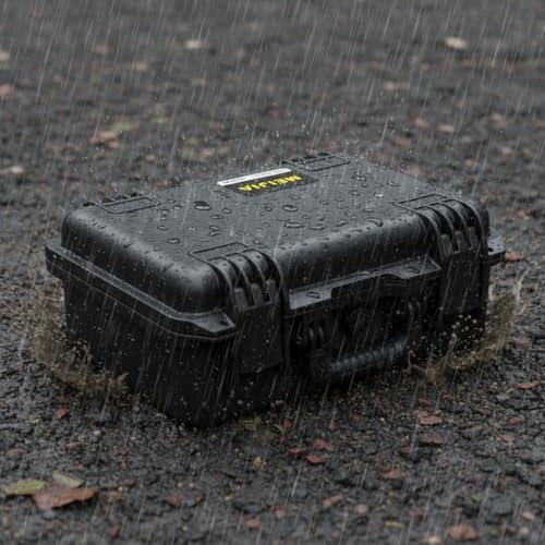 MEIJIA Premium Waterproof Hard Camera Case,Hard Case with customizable fit foam,Full Protection with Light&Convenient Design,Elegant Black (16.19"x12.69"x6.62") - size: 16.19"x12.69"x6.62"