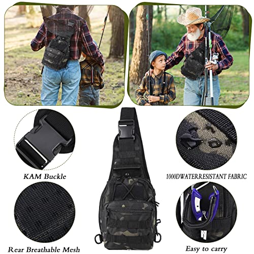Hungdao 7 Pcs Fishing Backpack Tool Kit Fish Gear Fish Hook Pliers Remover Digital Scale Gripper Sheath Lanyards Hook Separator for Saltwater Freshwater Fishing Men Gift - style: Classic Style