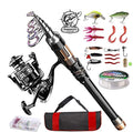 ShinePick Fishing Rod Kit, Telescopic Fishing Pole and Reel Combo Full Kit with Line Lures Hooks Carrier Bag for Travel Saltwater Freshwater Boat Fishing Beginners - color: 2.1M