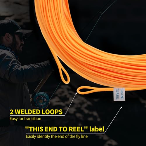 Maxcatch Fly Fishing Line Combo Kit, Weight Forward Floating Line with Two Welded Loops, Backing Line, Tapered Leader and Tippet - color: Orange, size: WF3F-100FT