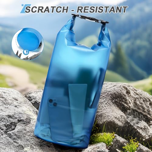Dry Bags for Kayaking Waterproof, 5L/10L Dry Storage Bag, Roll Top Wet Bag for Swimming, Boating, Fishing,Camping & Beach - color: blue-10L, size: 10L