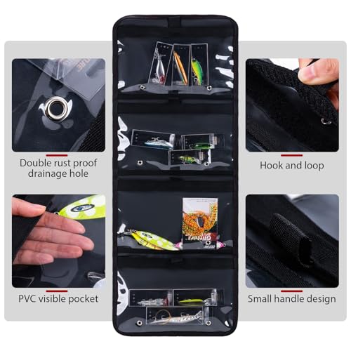 Goture Roll-Up Waterproof Saltwater Lure Bag Fishing Tackle Wrap | Dual-mode tactical suspension system for backpacks or boat rails, ensuring instant hands-free gear access and mobility