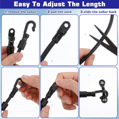 6PCS Rod Strap Holder for Boat, Elastic Deck Mount Connector, High Strength Fishing Rod Straps for Bass Boat Kayak Fishing Truck Equipment(20 Inch)