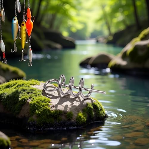 50Pcs 14mm Silver Fishing Crank Hook Centering Pin Fishings Baits Lure Rig Fixed for Latch Needle Spring Twist Lock Fishing Spring Twist Lock Fishing Hook Centering Terminal Tackle and Accessories