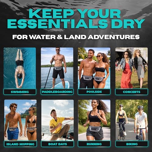 DRENCH 100% Waterproof Clear Bag | Touchscreen Waterproof Fanny Pack Crossbody Phone Case, IPX8 Underwater Pouch for Swimming, Beach, Concerts & Stadium Events | Fits iPhone 15 Pro Max | iPhone - color: Transparent Clear