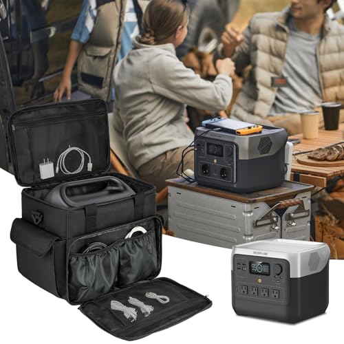 Carrying Case Compatible with Jackery Explorer 500/ECOFLOW River/River Pro/BLUETTI EB3A/GRECELL T500 Portable Power Station,Waterproof Travel Storage Bag for Charging Cable and Accessories(Bag Only) | Power Station Travel Bag Fits for ECOFLOW River 2/Rive