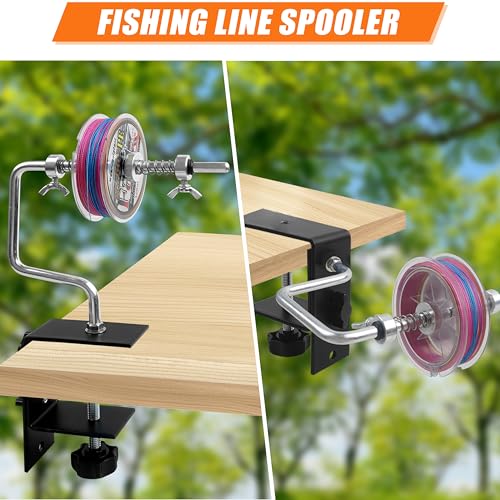 Fishing Line Spooler with Clamp Adjustable Stable Reel Spooler Machine | Portable Fishing Line Winder Spooler Fishing Accessories for Spinning Casting Reels, No line Twist Spooling Station System