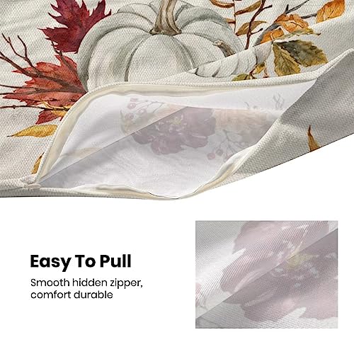 Fall Pillow Covers 18 X 18 Inch Set of 2, Fall Decor Pumpkins Maple Leaves Throw Pillow Covers Farmhouse Thanksgiving Decorative Autumn Pillows for Couch Home Sofa Outdoor - color: Pumpkins Maple Leaves, size: 18" x 18" (Pack of 1)