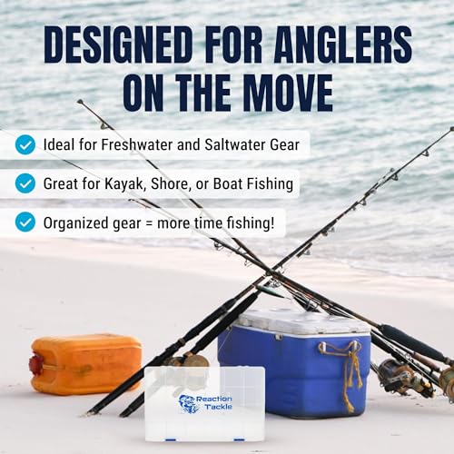 Reaction Tackle Basic Tackle Trays, Clear Plastic Utility Box Organizers with Removable Dividers for Lures, Hooks and Terminal Rigs, Fits Tackle Bags and Boxes - 3700 (2-Pack) - size: 3700 (2-Pack)