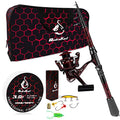 Fishing Rod and Reel Combos, Unique Design with X-Warping Painting, Carbon Fiber Telescopic Fishing Rod with Reel Combo Kit with Tackle Box, Best Gift for Fishing Beginner and Angler - color: Red, size: 2.1 m 6.89 ft