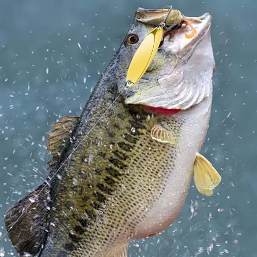 Fishing Lures Fishing Spoons, 5pcs/25pcs/30pcs/50pcs Trout Lures Bass Lures Hard Metal Spinner Baits for Salmon Bass Trout - color: 5PCS-21g