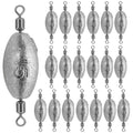 Fishing Weights Sinkers Inline Trolling Fishing Sinkers Egg sinkers with Inner Swivels Oval Drop Lead Fishing Weights for Saltwater Freshwater Fishing - size: 1/2oz-20pcs