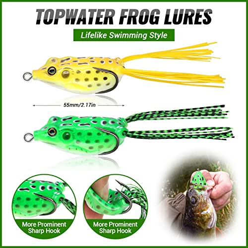 PLUSINNO Fishing Lures, All-in-One Fishing Tackle Box with Tackle Included, Fishing Gear Lure Bait Accessories Kit for Freshwater Bass Trout, Ideal Fishing Gifts for Men, Father & Beginners - color: 102Pcs Fishing Lures Kit