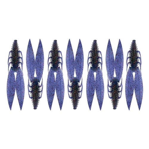 6th Sense – Bodega – Soft Plastic Creature Bait – Bass Fishing – Twin Ridge Tail Action – Multiple Sizes – Made in the USA - color: Junebug Red, size: 3.5in (7/pk)