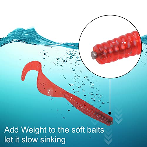 Bass Fishing Tungsten Nail Weights, Tungsten Fishing Sinker Weights Worm Insert Weight for Bass Wacky Rigs Fishing