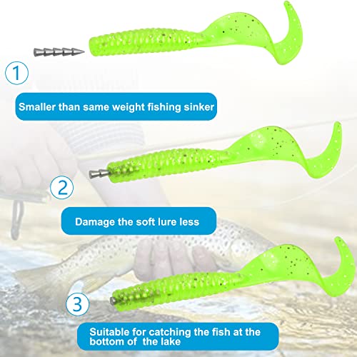 Bass Fishing Tungsten Nail Weights, Tungsten Fishing Sinker Weights Worm Insert Weight for Bass Wacky Rigs Fishing