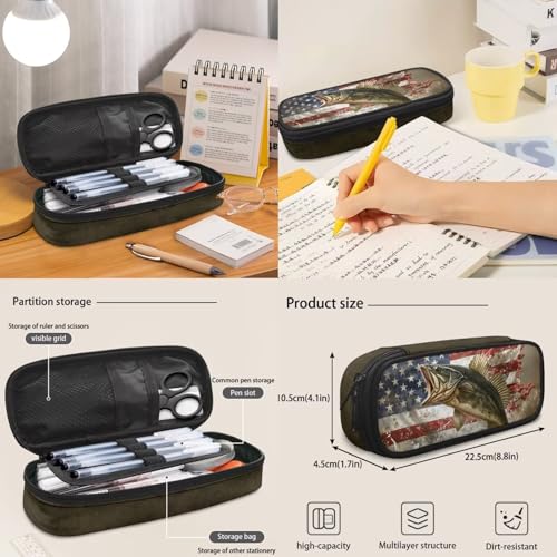 Bass Fishing Backpack 4 Pieces American Flag School Backpack with Lunch Bag Handbag Pencil Case Water Bottle Sling Bag Elementary Middle Rucksack Travel Bookbag - color: American Flag Bass Fish