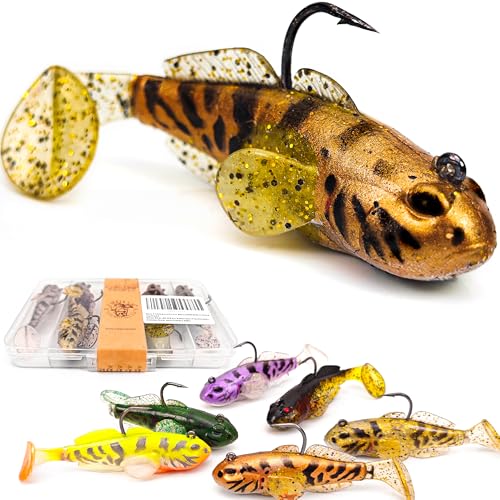 Soft Fishing Lures Shad Minnow Swimbaits, Pre-Rigged Jig Heads Paddle Tail Swim Baits for Bass, Trout, Walleye, Crappie, Sinking Jigs Bait for Saltwater Freshwater, Fishing Gifts for Men - color: D1-3.3"-0.78oz-6 Color