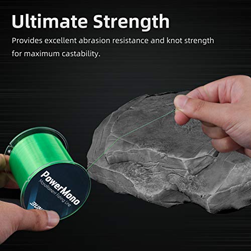 RUNCL PowerMono Fishing Line, Ice Monofilament Fishing Line 300/500/1000Yds - Ultimate Strength, Shock Absorber, Suspend in Water, Knot Friendly 3-35LB, Low & High-Vis Available, Gift Decoration - color: Green, size: 4LB（1000Yards）