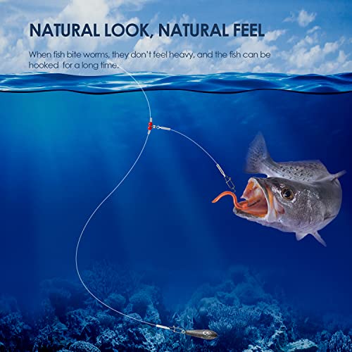 Fishing Leader Fishing Rigs, Luroad 6/12/18 Pcs Nylon-Coated Lines with Swivels Snap Beads, Stainless Steel Hooks Crimps Saltwater Freshwater for Fishing Lovers Angler, 1 Arm/ 2 Arms - color: G.1 Arm-Red-6pcs
