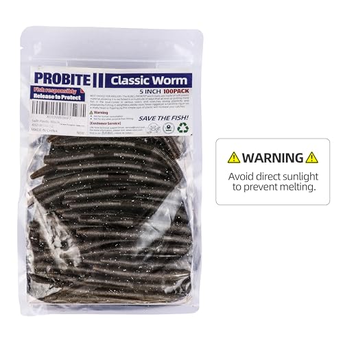 Soft Fishing Worm 100PCS, 3/4/5/6" Mega Value Pack Senko Style Soft Lures for Bass, Plastic Worm Stick Baits, Multicolor, Cost-Effective Fishing Gift - color: Green Pumpkin Flake, size: 3"