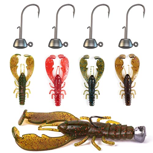 Ned Rig Baits Kit,TRD Soft Plastic Worms or Crawfish for Bass Fishing - color: Crawfish Kit