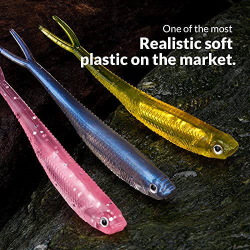 QualyQualy Soft Swimbait Fishing Lures 5PCS 6PCS Jerk Shad Minnow Drop Shot Lure Bass Bait Shad Lure Soft Jerkbait for Bass Trout Pike Walleye Crappie 2.95'' 3.93'' 4.72'' - color: A-3#, size: 4.72" - 5Pcs
